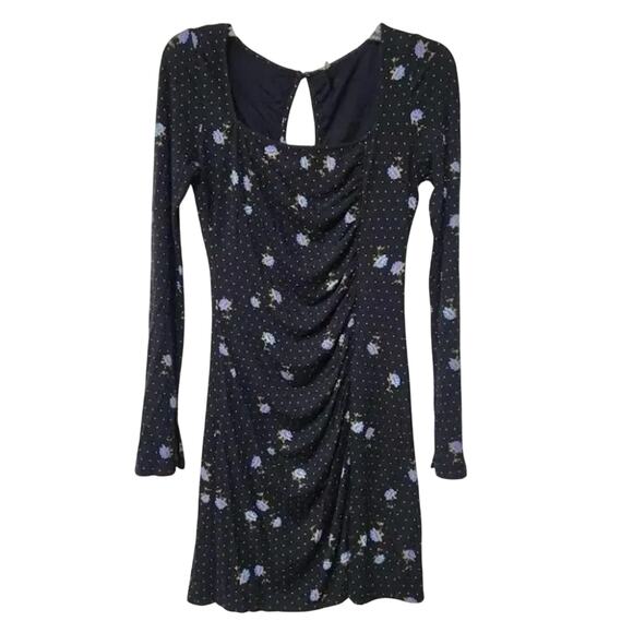 Free People Celia Mini Dress Black Floral Long Sleeve, Size XS, New with Tag - Picture 5 of 9